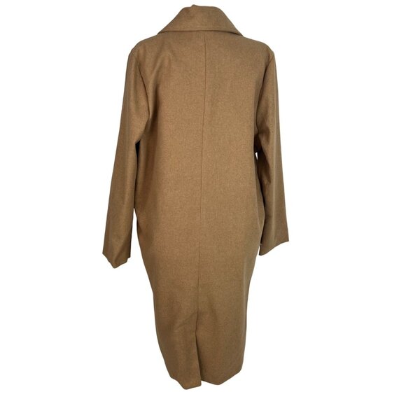 Brave Soul ASOS Camel Brown Wool Blend Dixie Coat 14 Longline Oversized Neutral - Picture 6 of 13